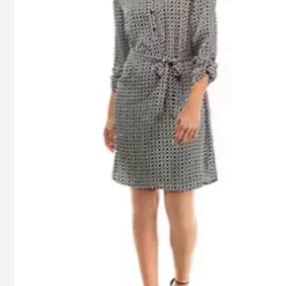 Tommy Hilfiger Black and White Geometric Dress